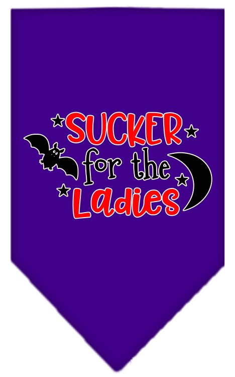 Sucker for the Ladies Screen Print Bandana Purple Large